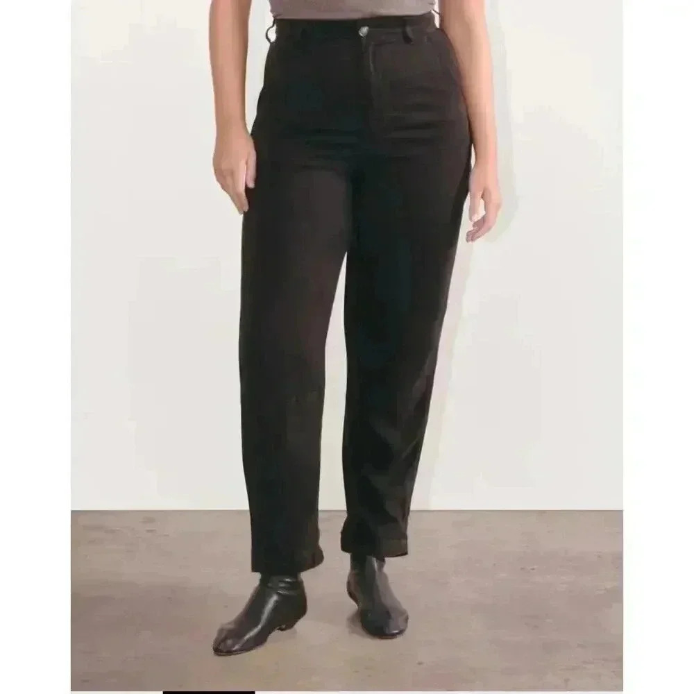 Everlane Sz 6 Black Chino Buttersoft High Rise Tapered Tencel Relax Pant Grunge